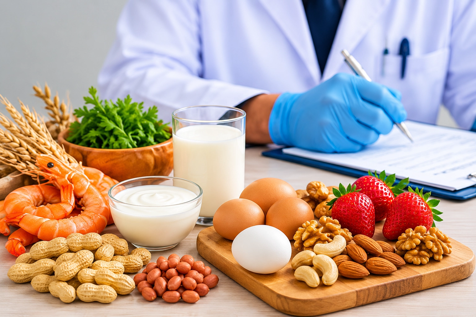 Food items representing possible food allergy triggers